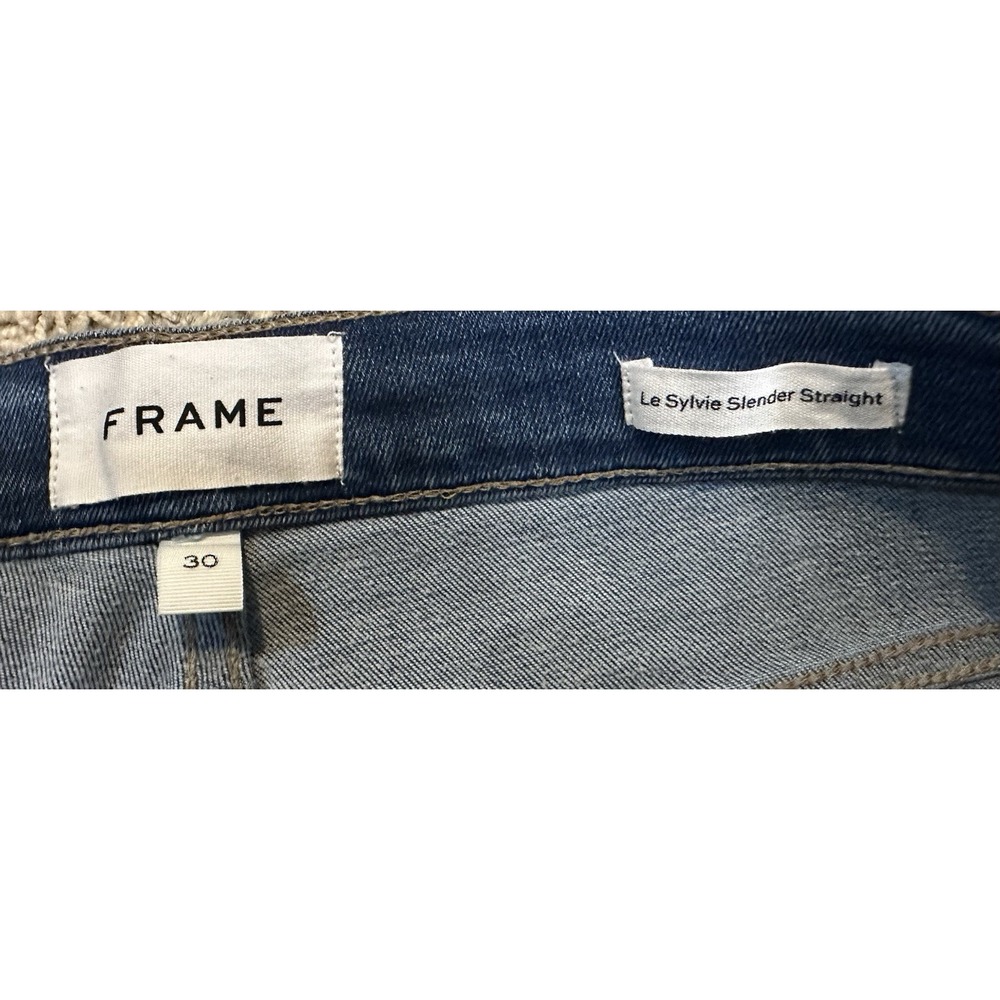 FRAME‎ Women's Le Sylvie Slender Straight Jeans Stallion Wash Size 30 - Picture 2 of 7